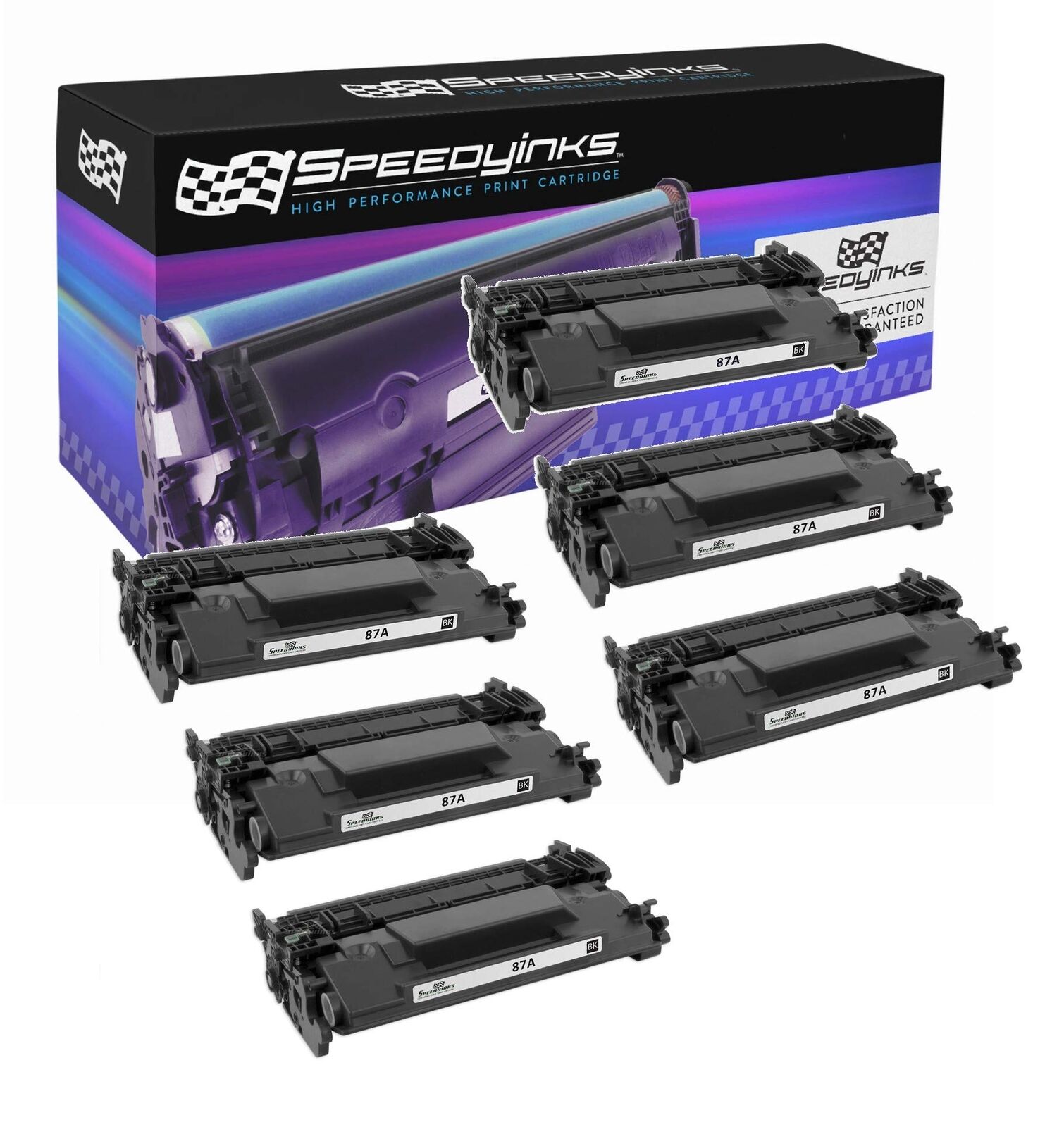 SPEEDYINKS Compatible Toner Cartridge Replacement for HP 87A CF287A (Black, 6PK)