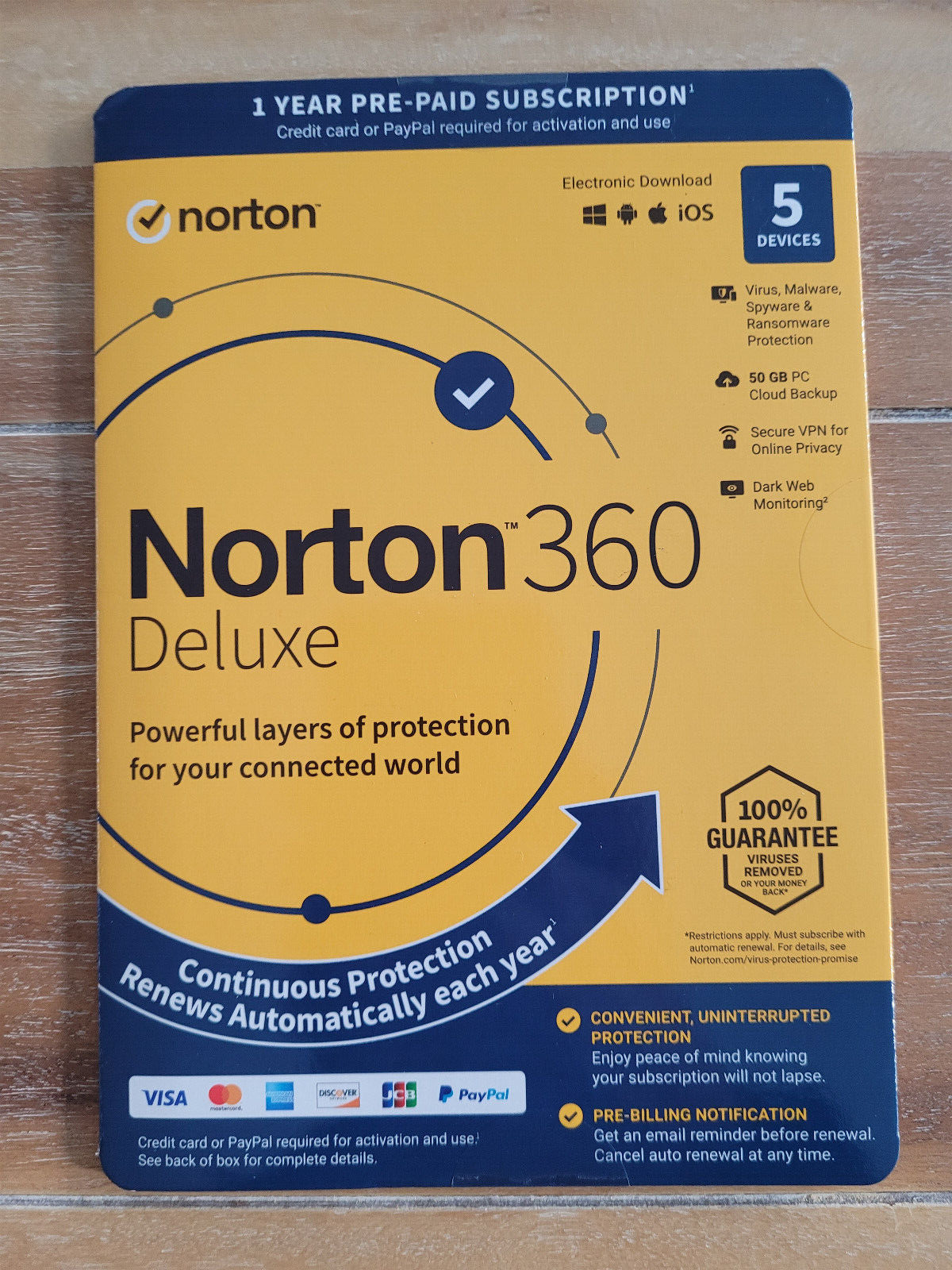 NORTON 360 DELUXE 2024 (5 DEVICE/1 YEAR) INTERNET SECURITY, VPN NEW Ships FAST 