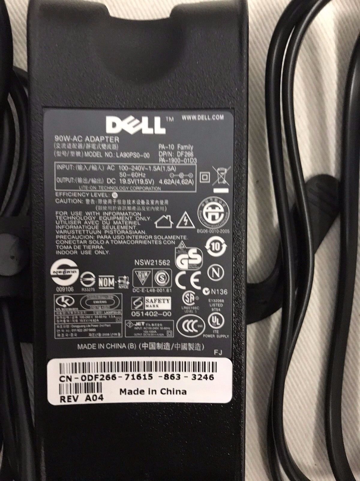 Genuine Dell PA10 PA-10 90W 19.5V AC Adapter smartpin: Latitude Inspiron