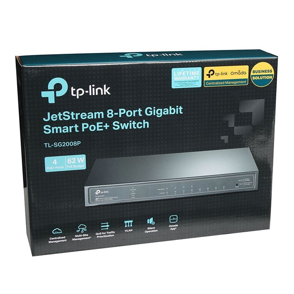 TP Link TL-SG2008P JetStream 8 Port Gigabit Smart Switch - NEW IN BOX