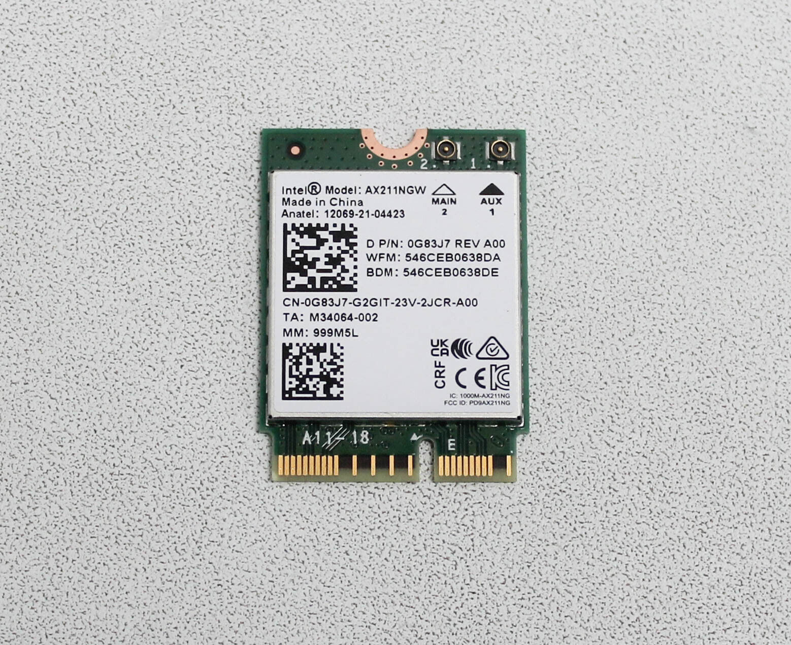 AX1675I Intel Wireless Lan Card 6E Killer Wi-Fi Tri Baand 2.4/5/6 