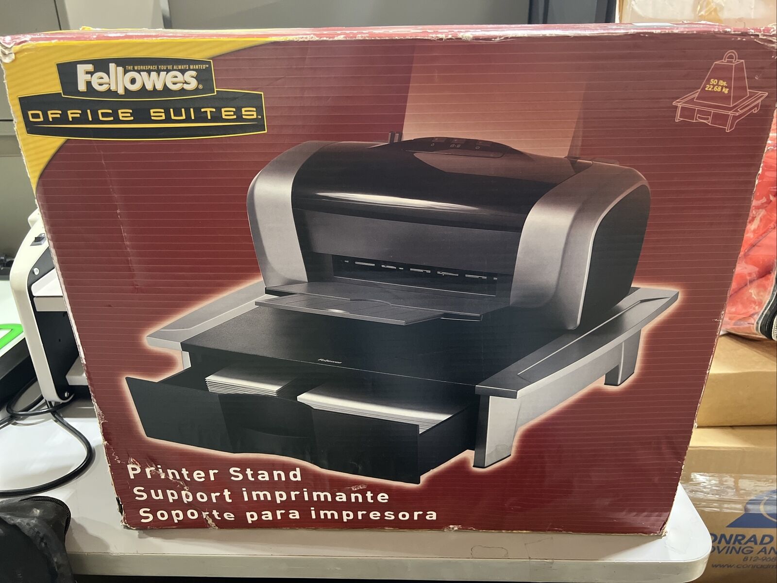 Fellowes Office Suites Printer/Machine Stand 21 1/4 x 18 1/16 x 5 1/4 Black