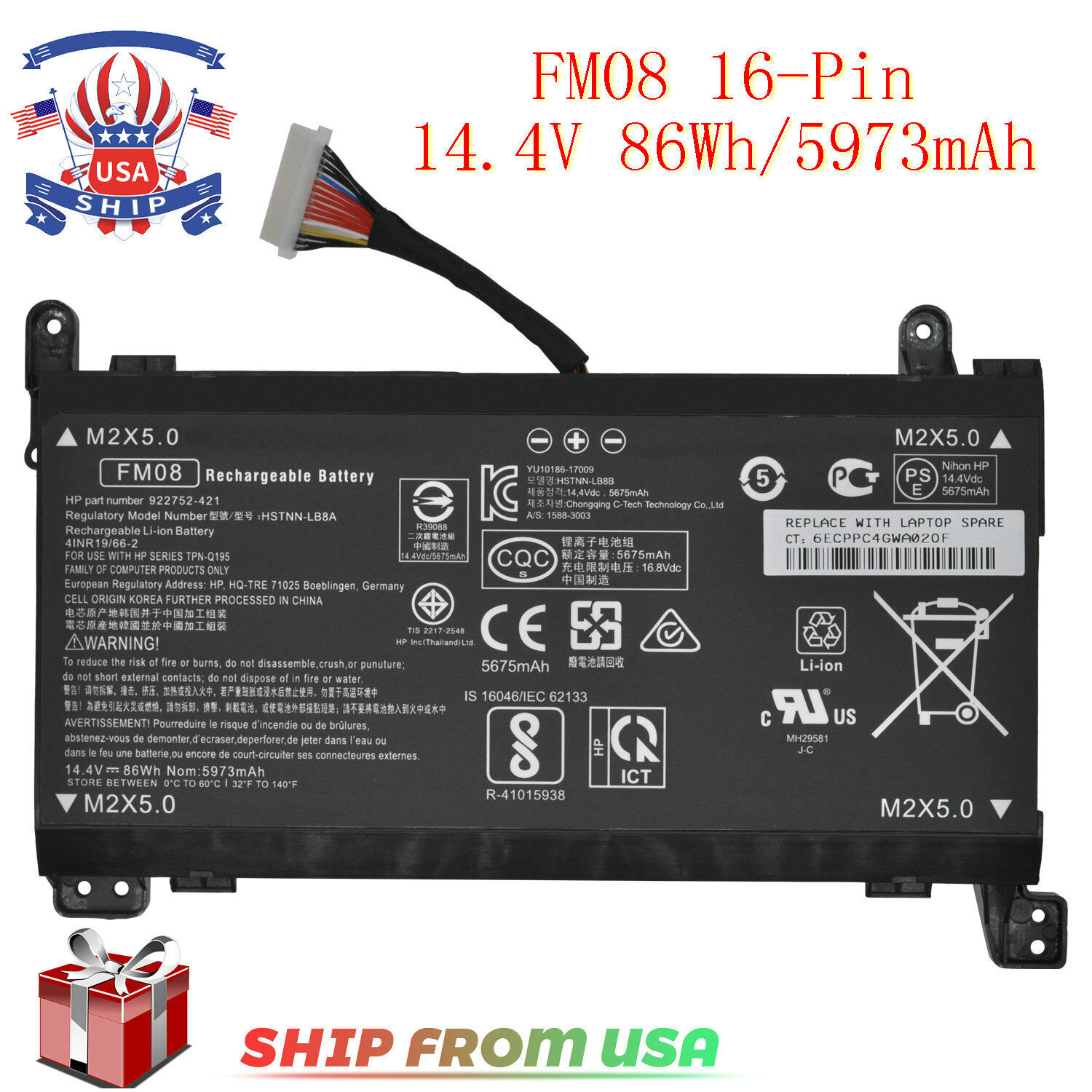 FM08 922977-855 Battery for HP Omen 17-AN013TX 17-AN014NG 17-AN020CA 16P