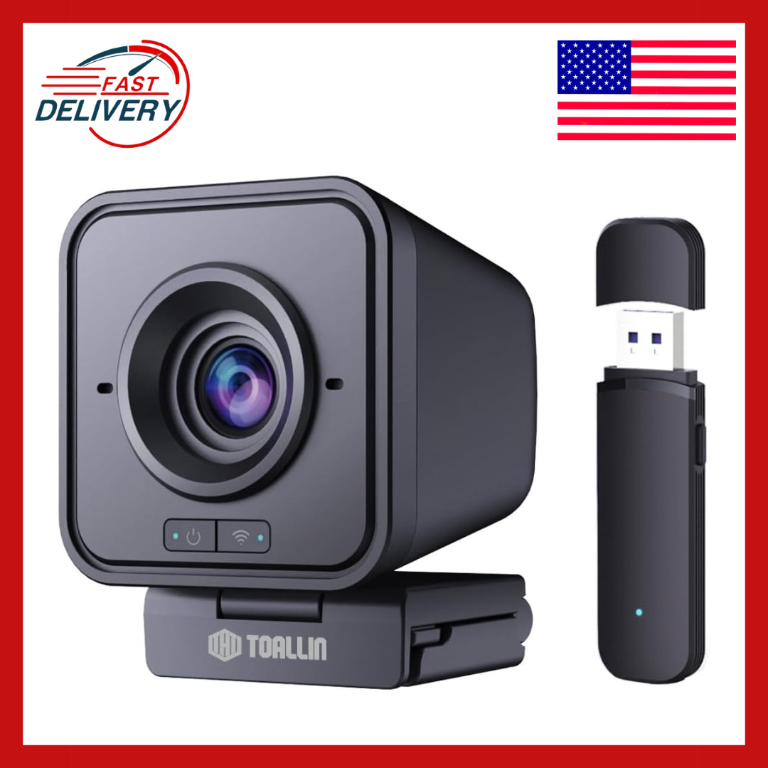 Brand New - TOALLIN 1080P HD Wireless Webcam for PC, Built-in Microphone