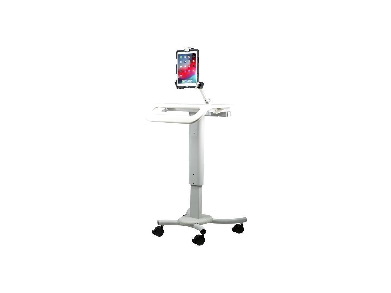 CTA Digital Height-Adjustable Rolling Security Medical Workstation Cart for 7-14