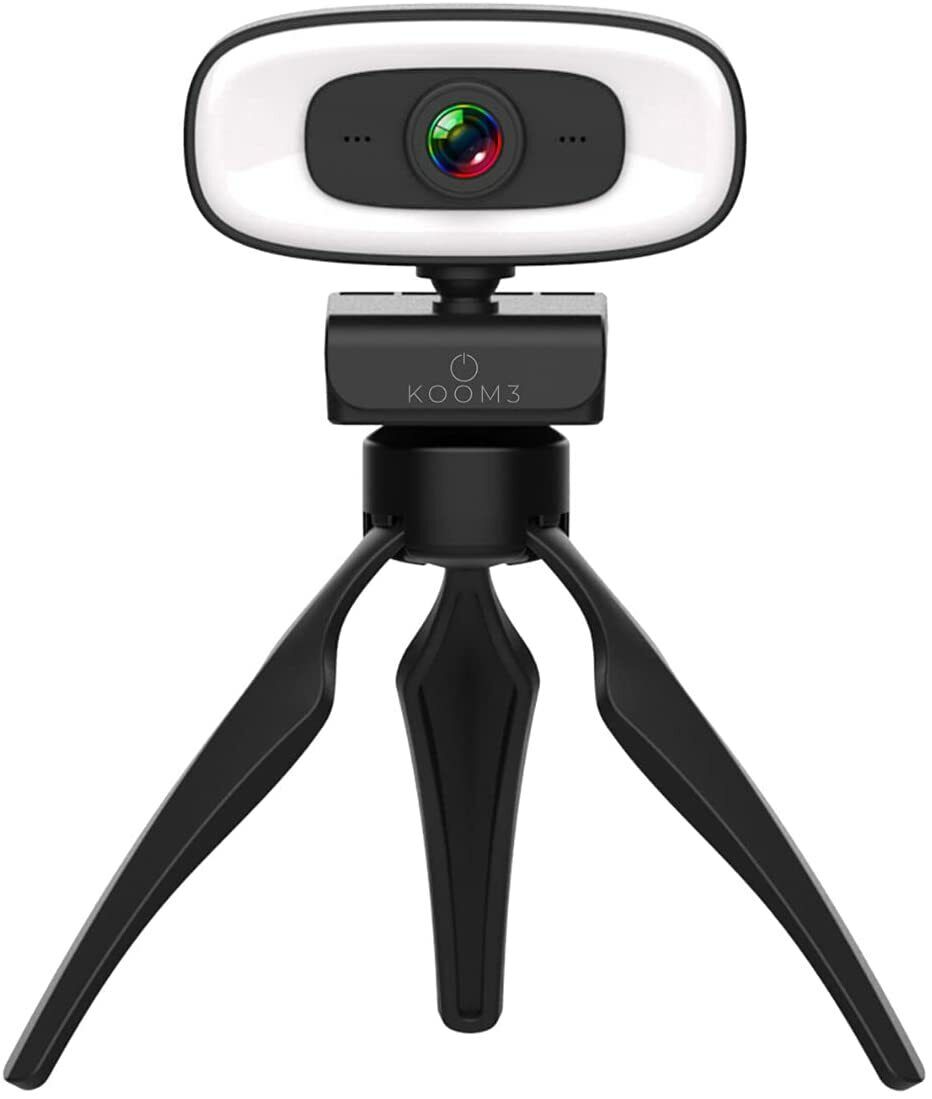 KOOM3 4K WEBCAM FULL HD Ring Light with built in Microphone/Tripod-WATCH VIDEO