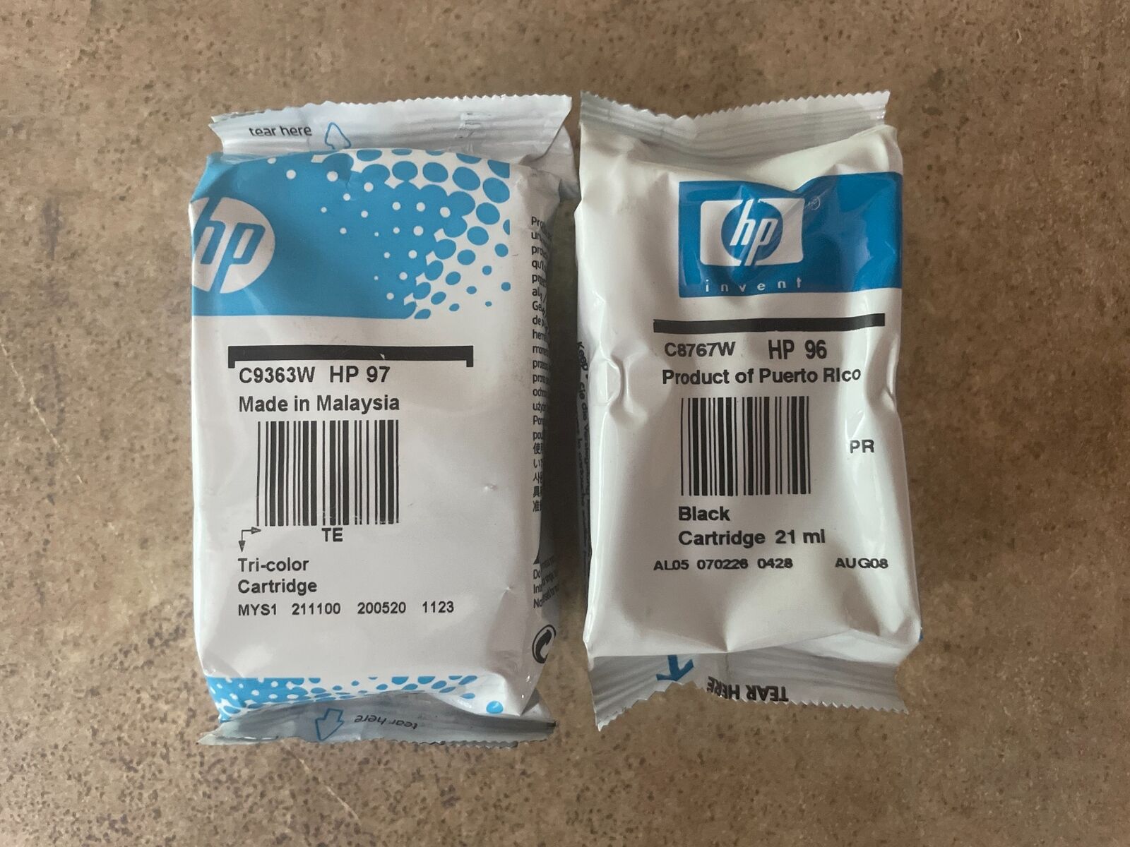 SET OF 2 GENUINE HP 96 97 INK CARTRIDGES COMBO FOR HP6548 6620 C2-4(14)