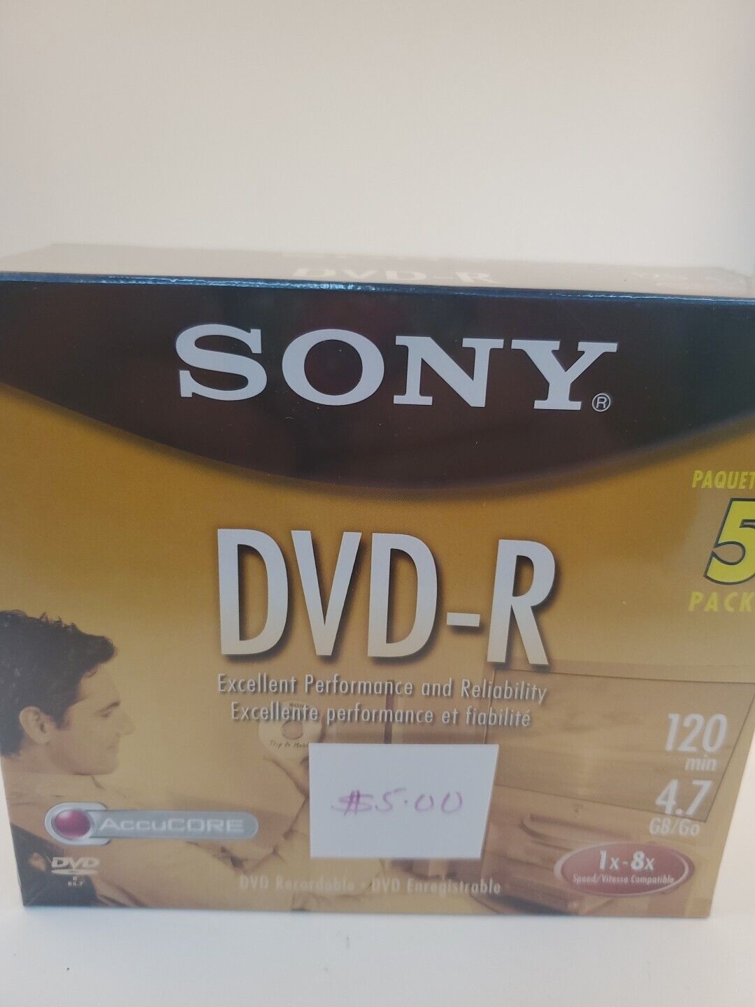 Sony DVR-R 5 Pack 120 Min. 4.7 GB 1x-8x Speed DVD Recordable NIB sealed