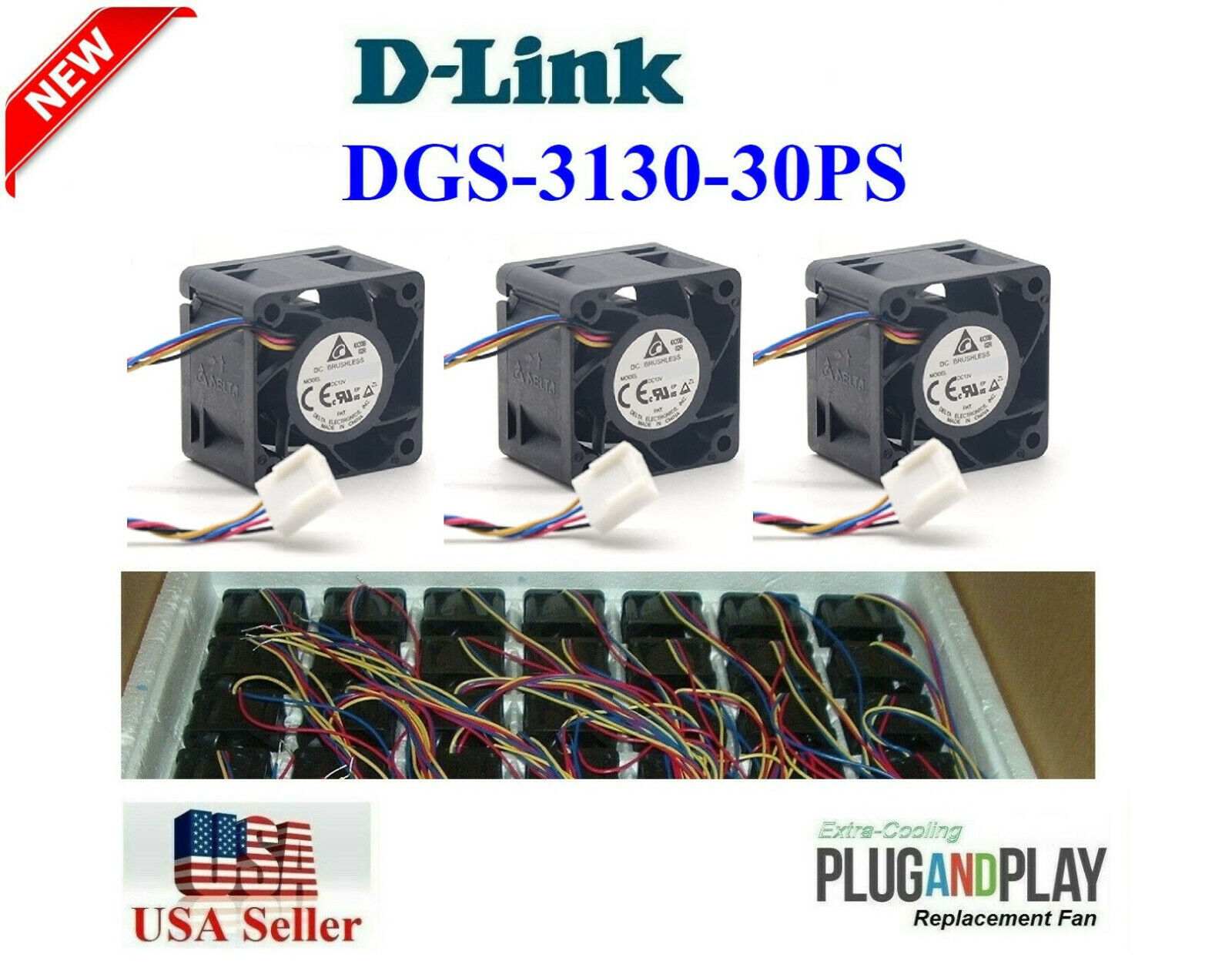 **Quiet** Version 3x Replacement Fans for D-Link DGS-3130-30PS
