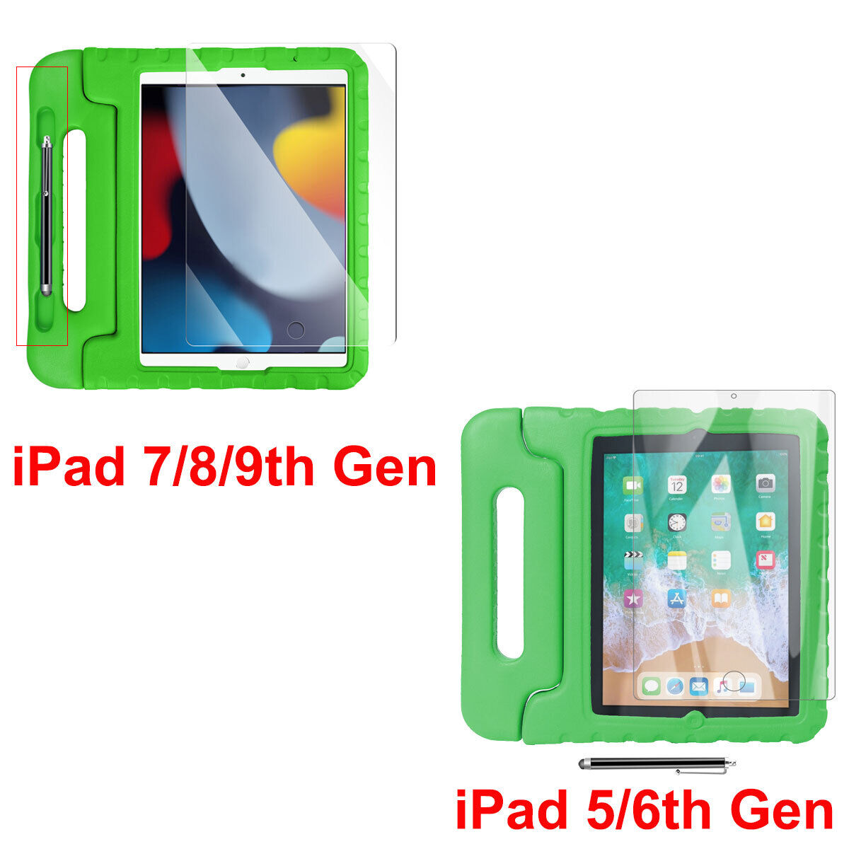 Kids Case For iPad 9th 8th 7th 6th 5th Generation Shockproof Handle Stand Cover