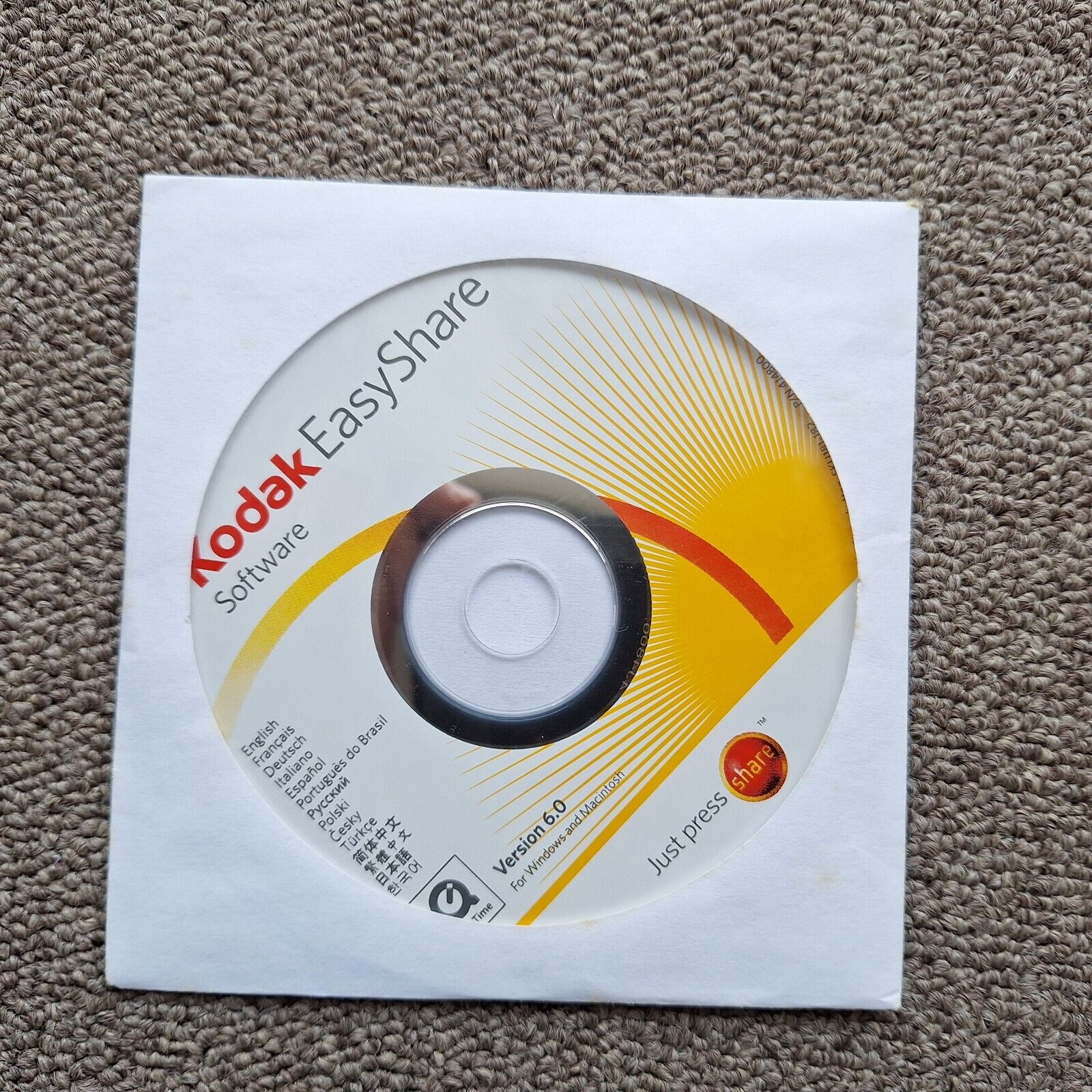 KODAK EasyShare Software Version 6.0 Windows Macintosh CD-Rom Disc Driver