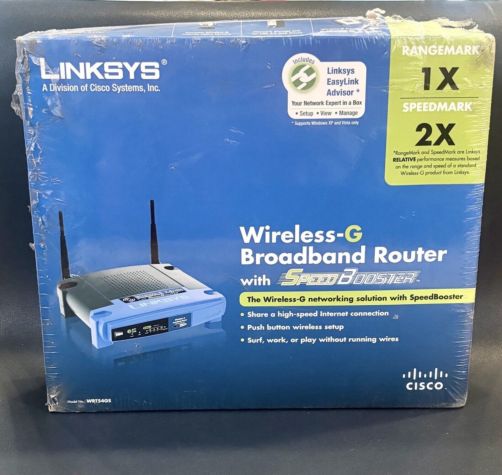Cisco Linksys WRT54GS Wireless-G Broadband Router with Speed Booster NIB