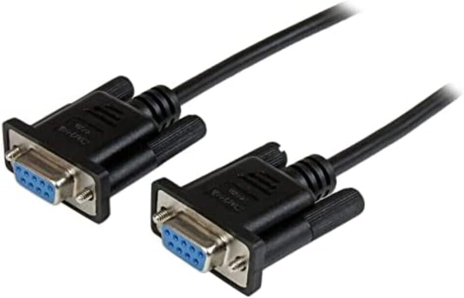 StarTech.com 1m Black DB9 RS232 Serial Null Modem Cable F/F - DB9 Female to F...