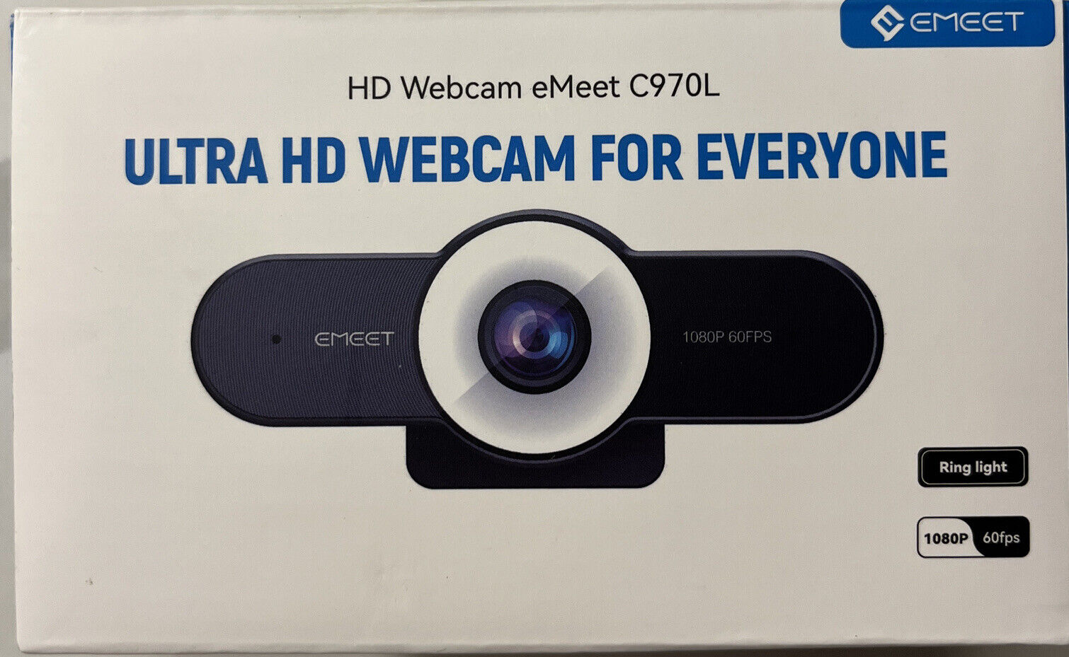 Emeet Ultra HD Webcam C970L 60 fps Webcam For Everyone New Open Box