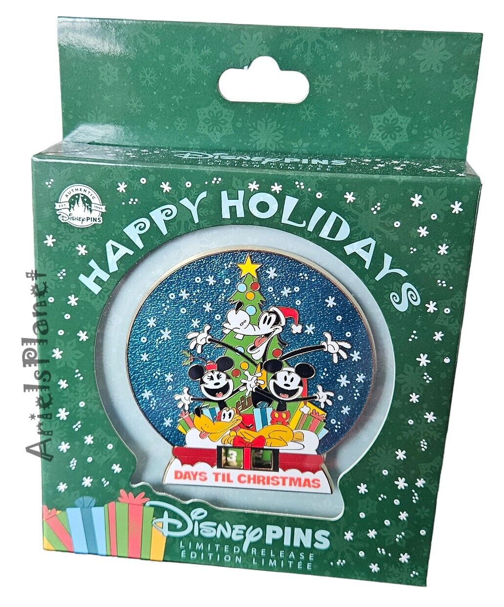 2023 Disney Parks Happy Holidays Mickey and Friends Christmas Countdown Pin LR