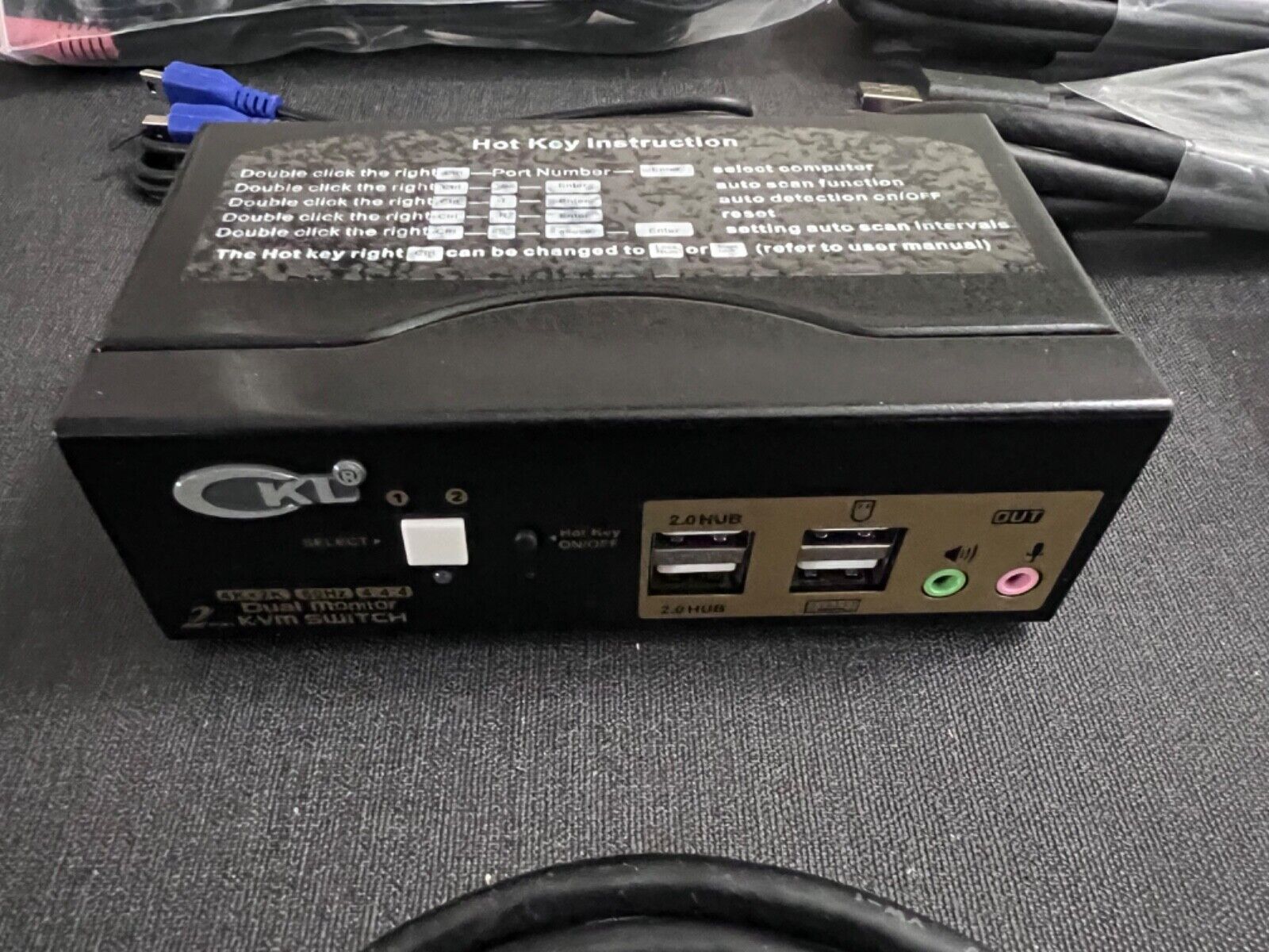 CKL 2 Port Dual Monitor KVM Switch HDMI 4K@60Hz with Audio and USB 2.0