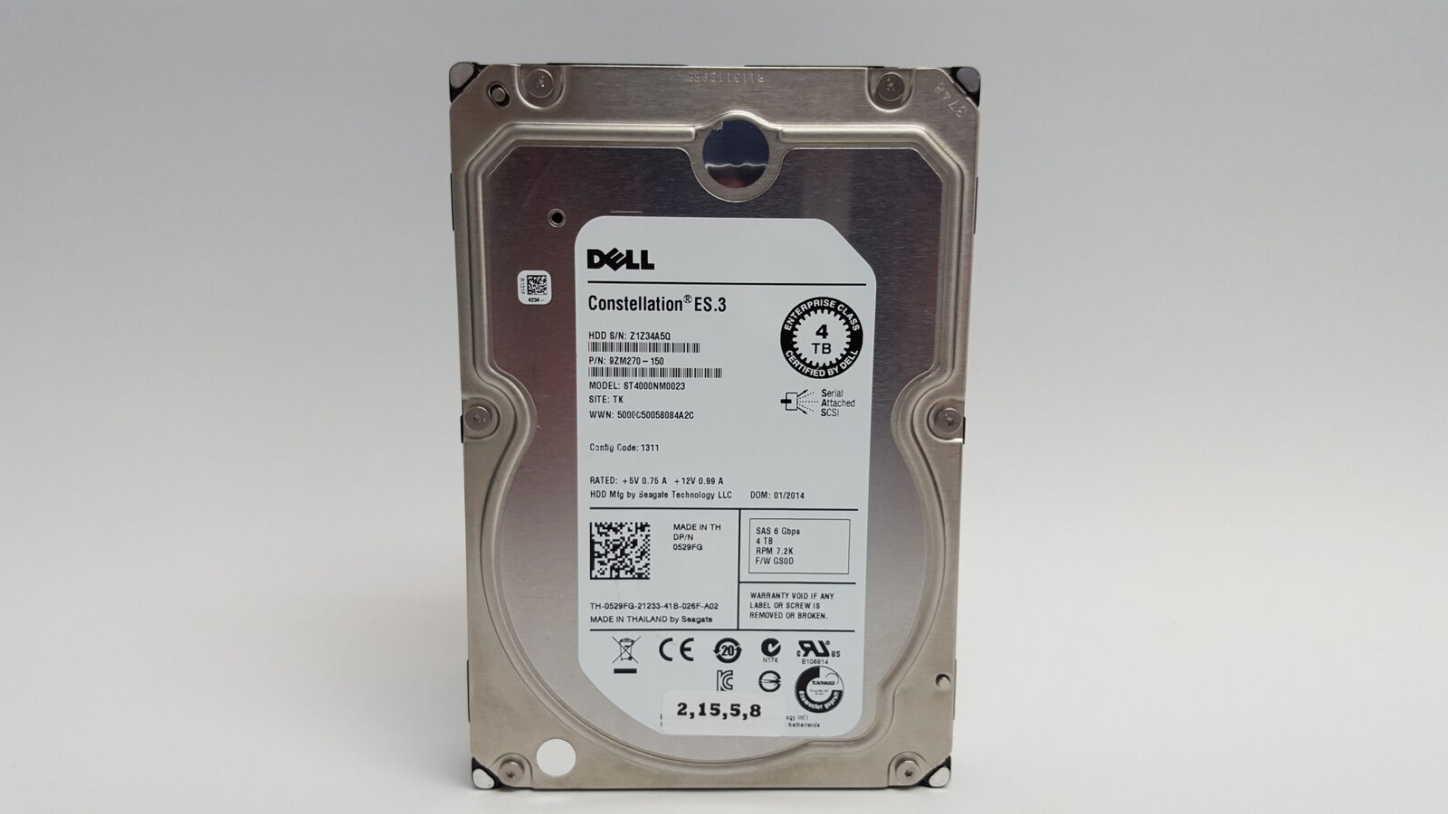 Lot of 10 Seagate Dell ST4000NM0023 4 TB SAS 2 3.5 in Enterprise Hard Drive