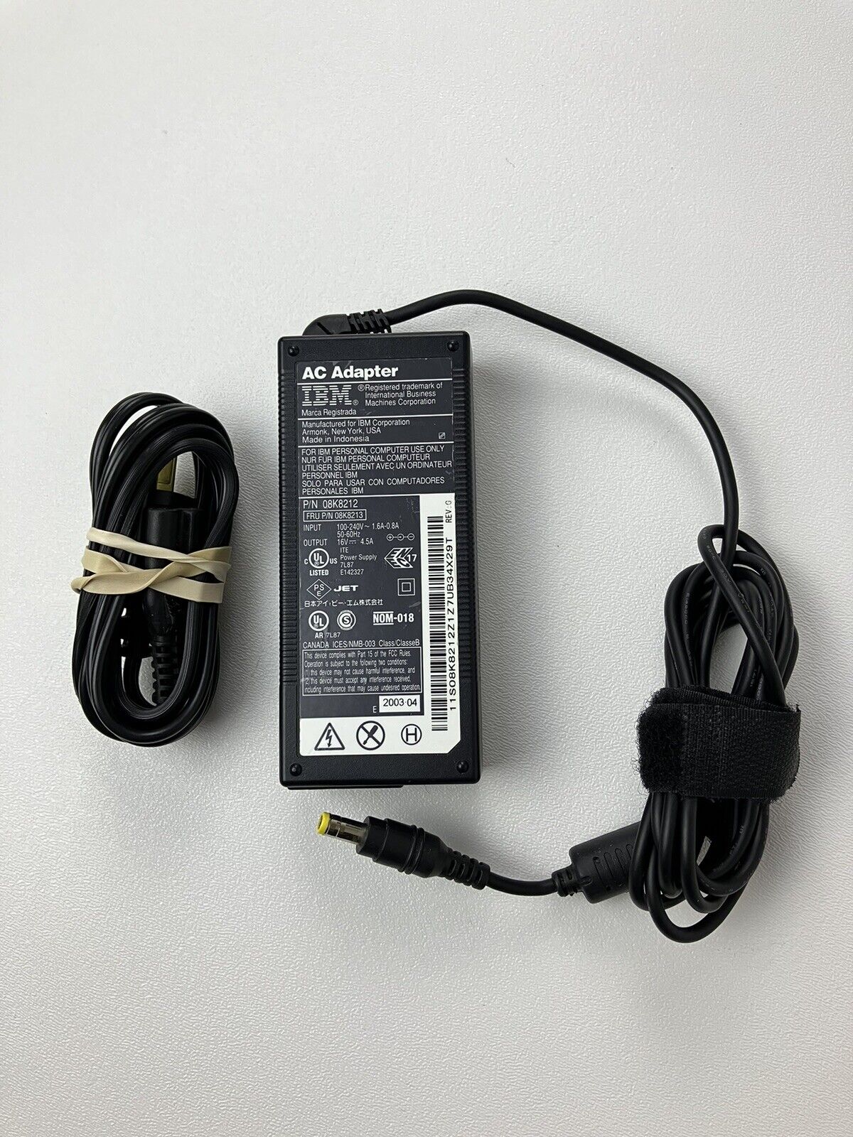 IBM AC ADAPTER P/N 08K8212 16 VOLTS TESTED WORKING ORIGINAL 