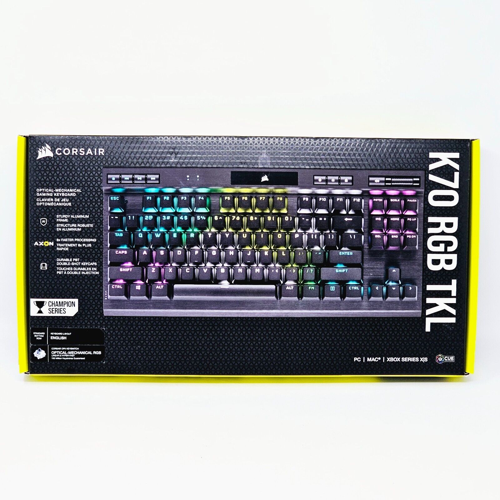 New CORSAIR K70 RGB TKL Optical Mechanical Gaming Keyboard US English CH-911901A