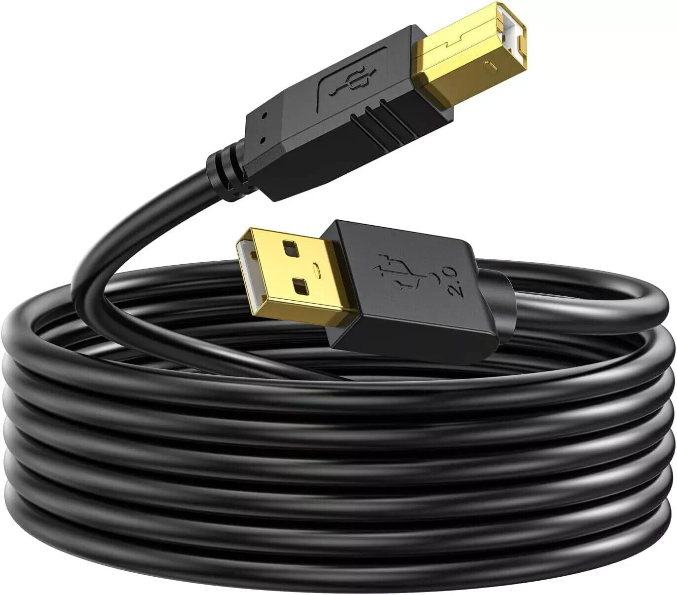 Printer Cable 20 ft USB 2.0 Printer Cable Cord Type A-Male to B-Male Cable NEW 