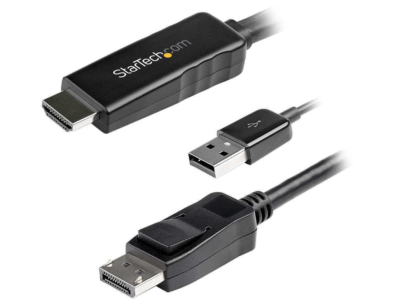 StarTech.com HD2DPMM2M 2m (6.6 ft.) HDMI to DisplayPort Adapter Cable with USB