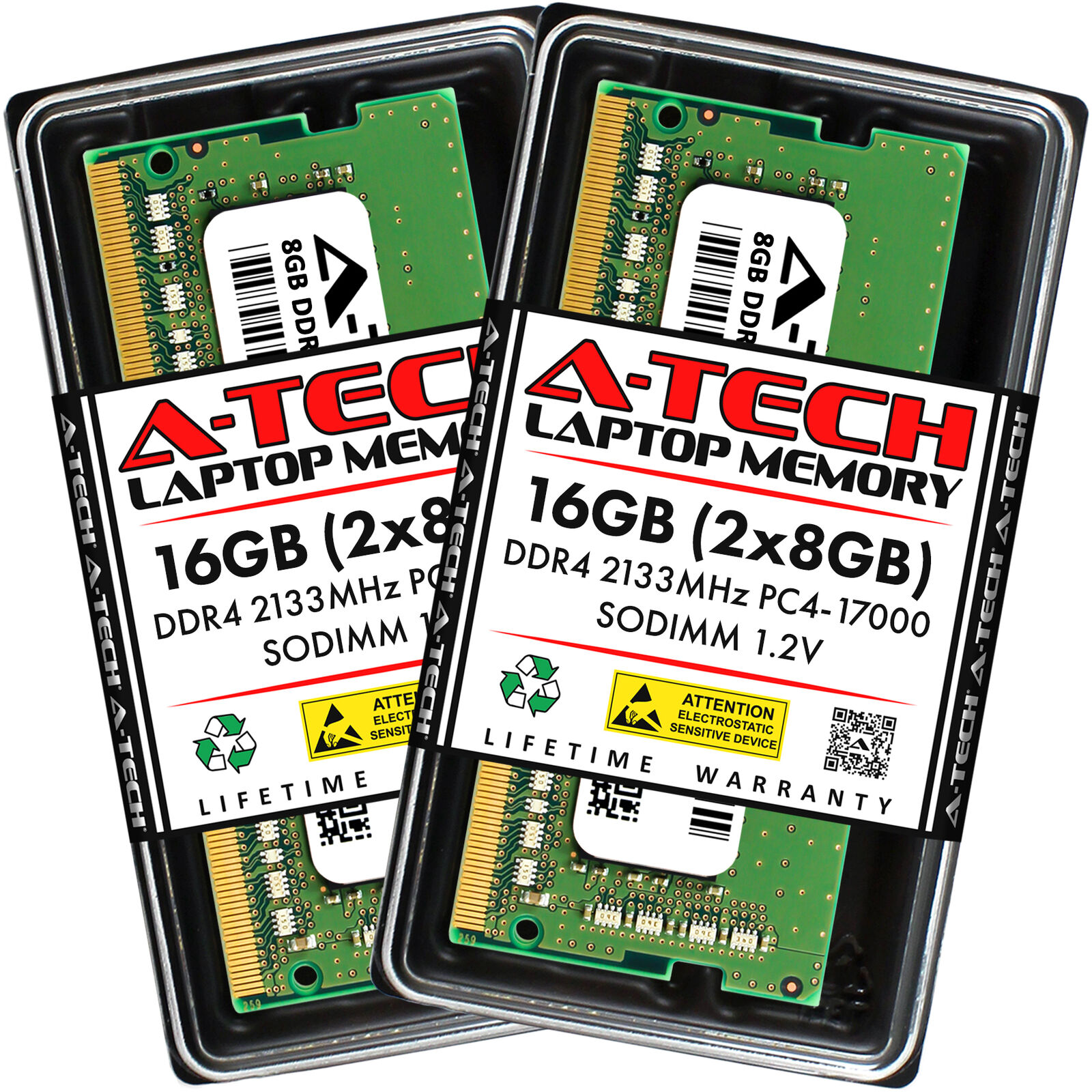 A-Tech 16GB 2x 8GB DDR4 2133 PC4-17000 Laptop 260-Pin SODIMM Memory RAM Kit 16G