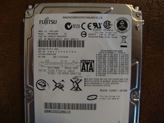Fujitsu MHV2060BH (CA06672-B262000T) 00000028 60gb 2.5