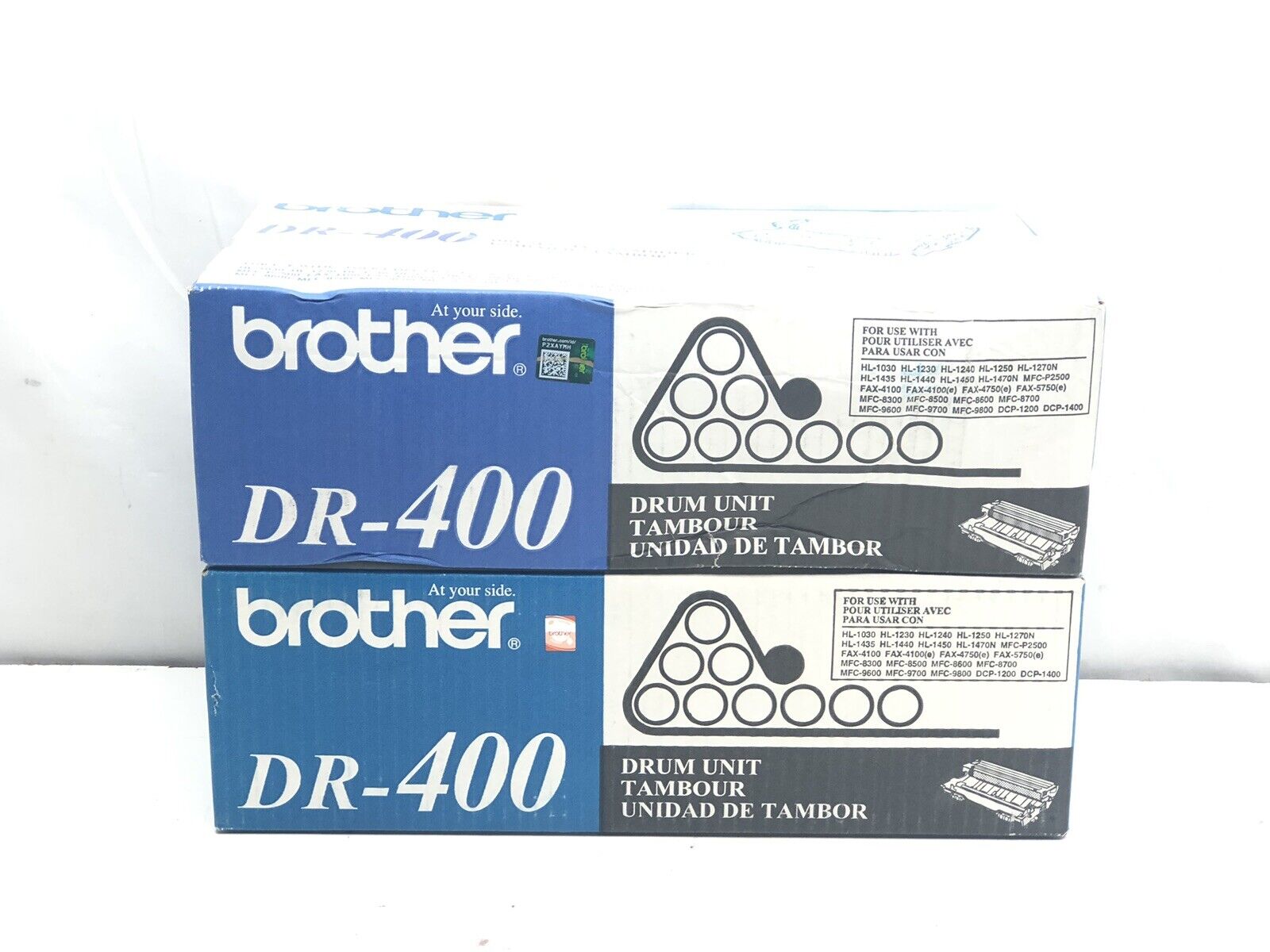 Lot of 2 Genuine Brother DR400 Black Drum Unit Cartridge
