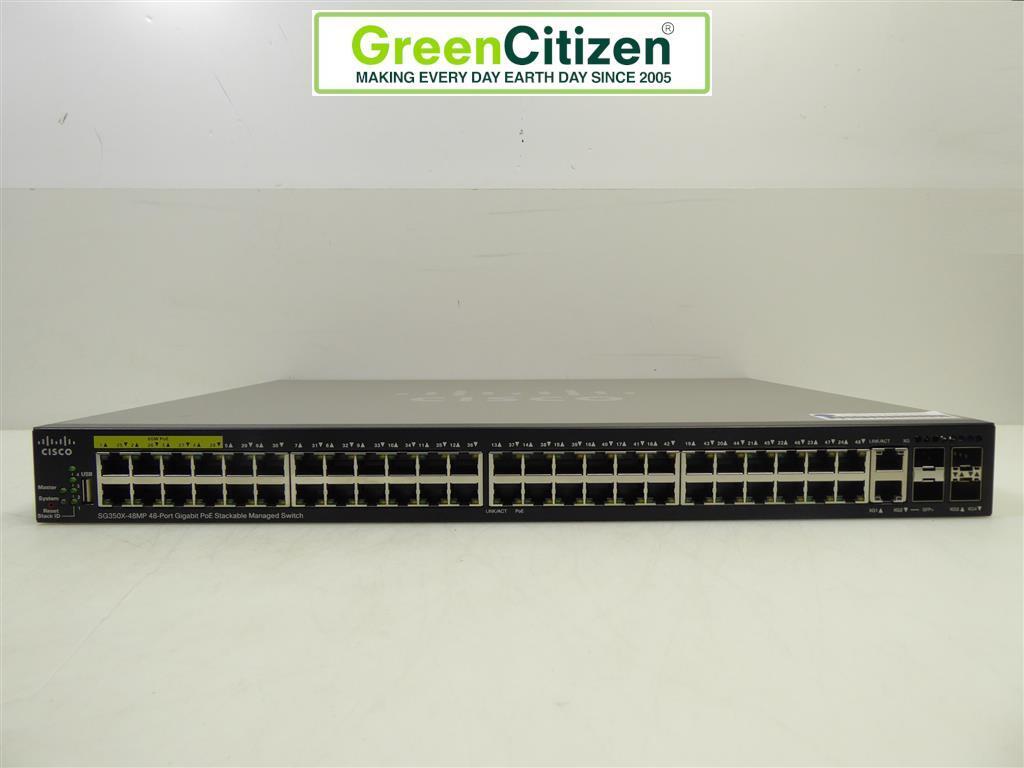Cisco SG350X-48MP-K9 V03 48-Port Gigabit PoE Stackable Managed Switch 4x SFP+