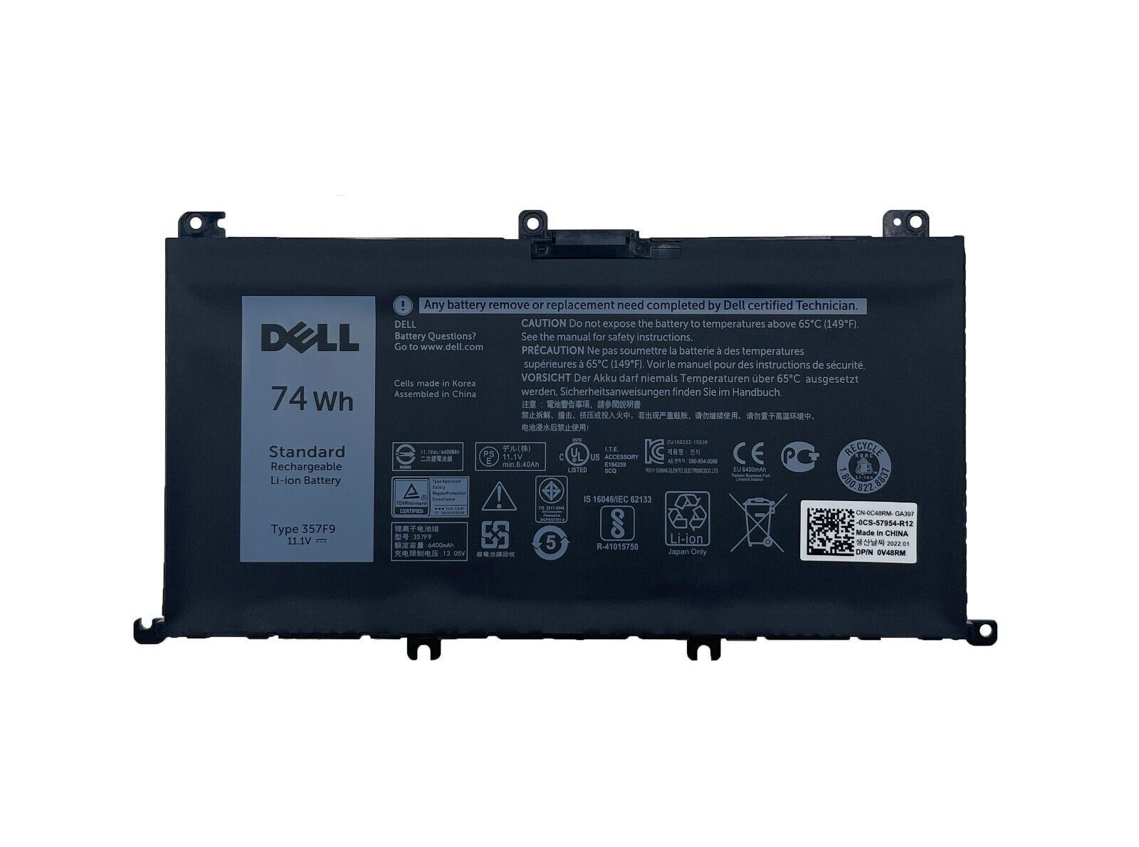 Genuine 74Wh 357F9 Battery For Dell Inspiron 15 5576 5577 7566 7567 7557 7559 US
