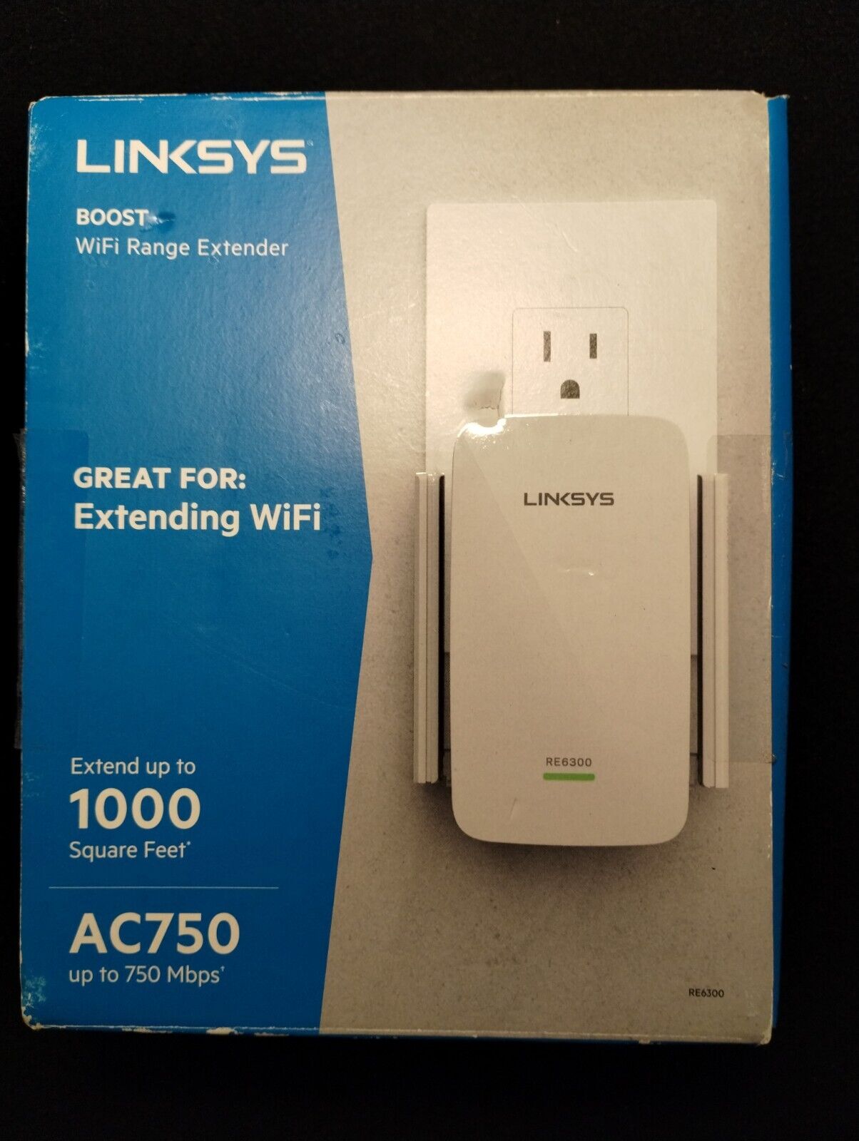 Linksys AC750 Boost Dual-Band Wi-Fi Gigabit Range Extender Repeater - RE6300