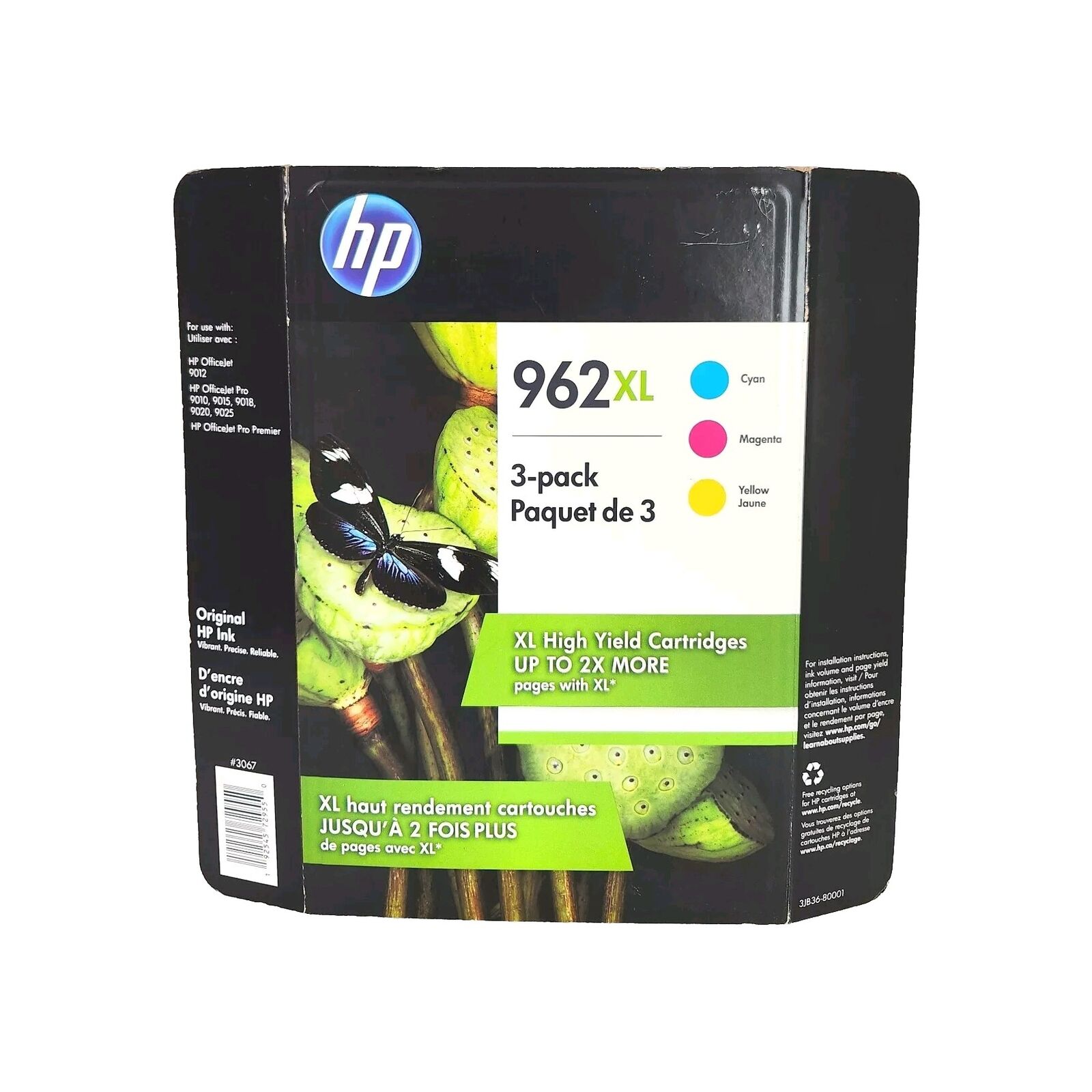 HP GENUINE 962XL COLOR INK 3-PACK FRESH INK - EXP Feb 2021- NEW SEALED