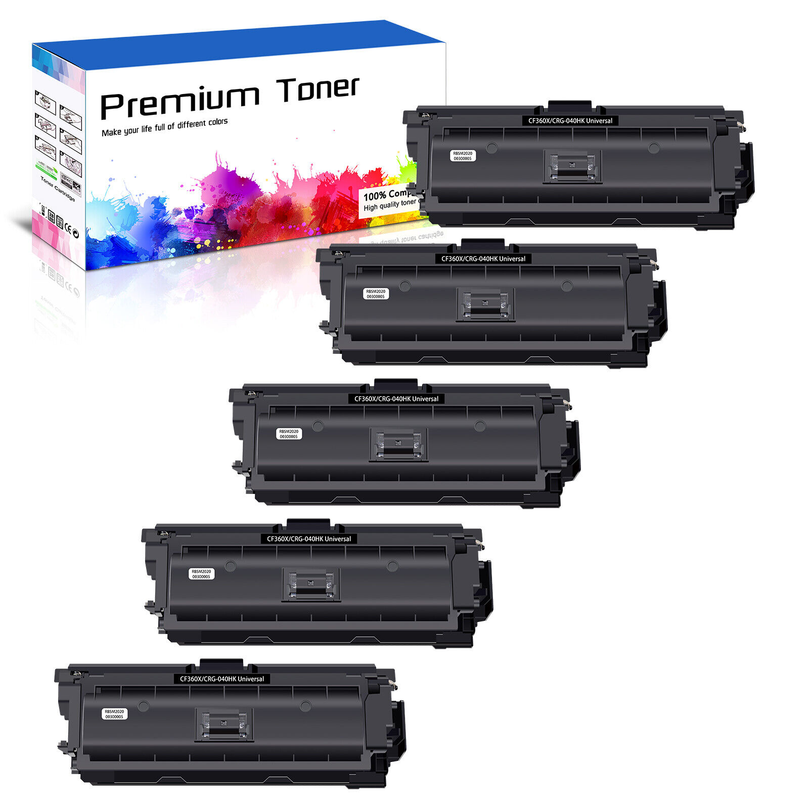 5PK CF360X Black Toner Cartridge For HP LaserJet M552dn M553n M553dn M553x 