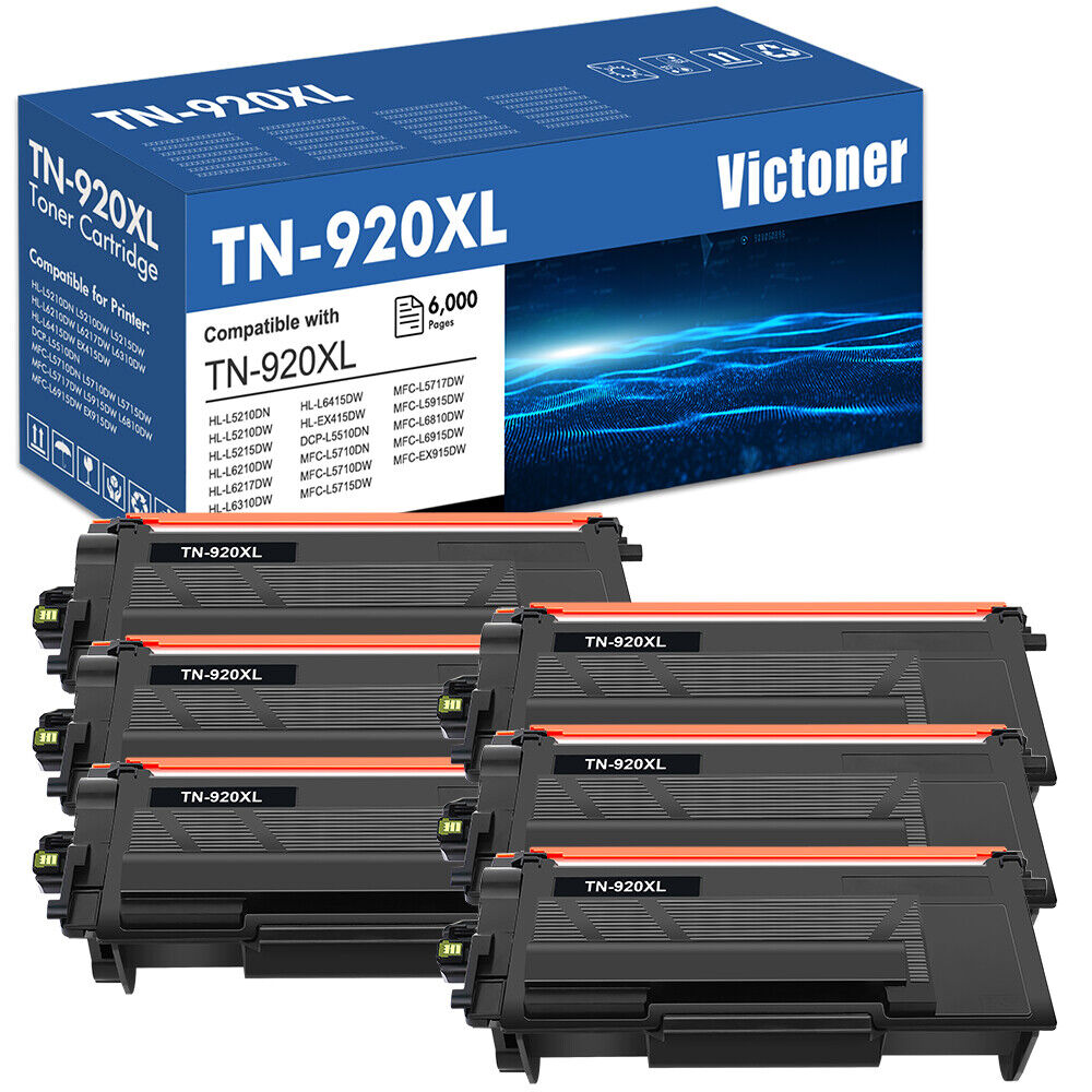 High Quality 6PK TN-920 Compatible for Brother TN920XL Toner HL-L6217DW L6415DW