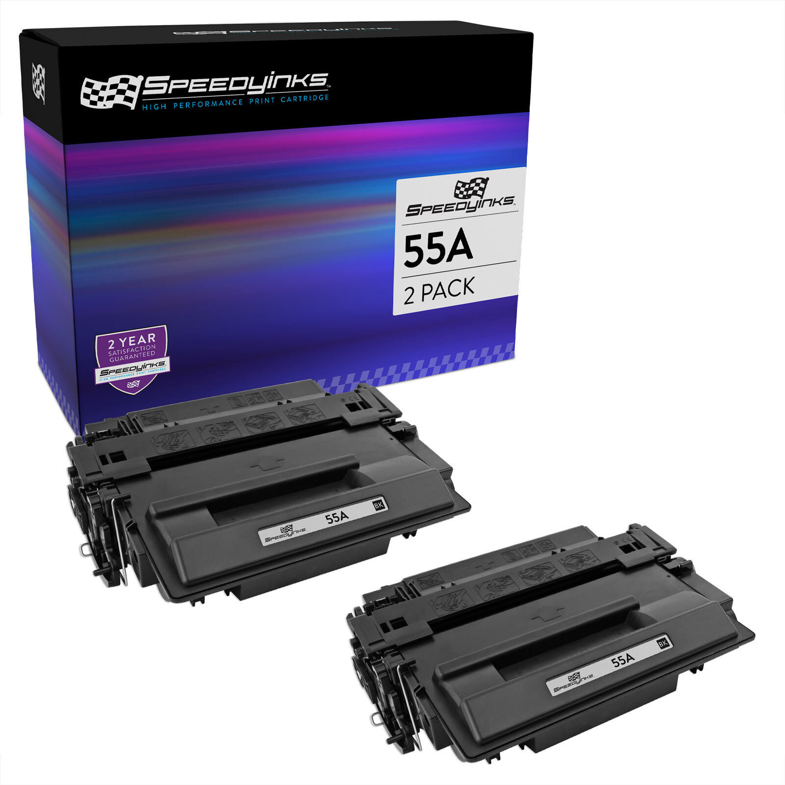 SPEEDYINKS Compatible Replacement for HP 55A CE255A Toner Cartridge 2PK