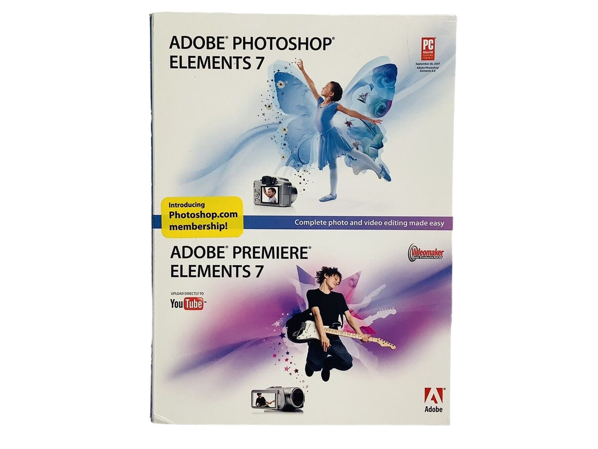 Adobe Photoshop Elements 7 + Adobe Premiere Elements 7 BRAND NEW FACTORY SEALED
