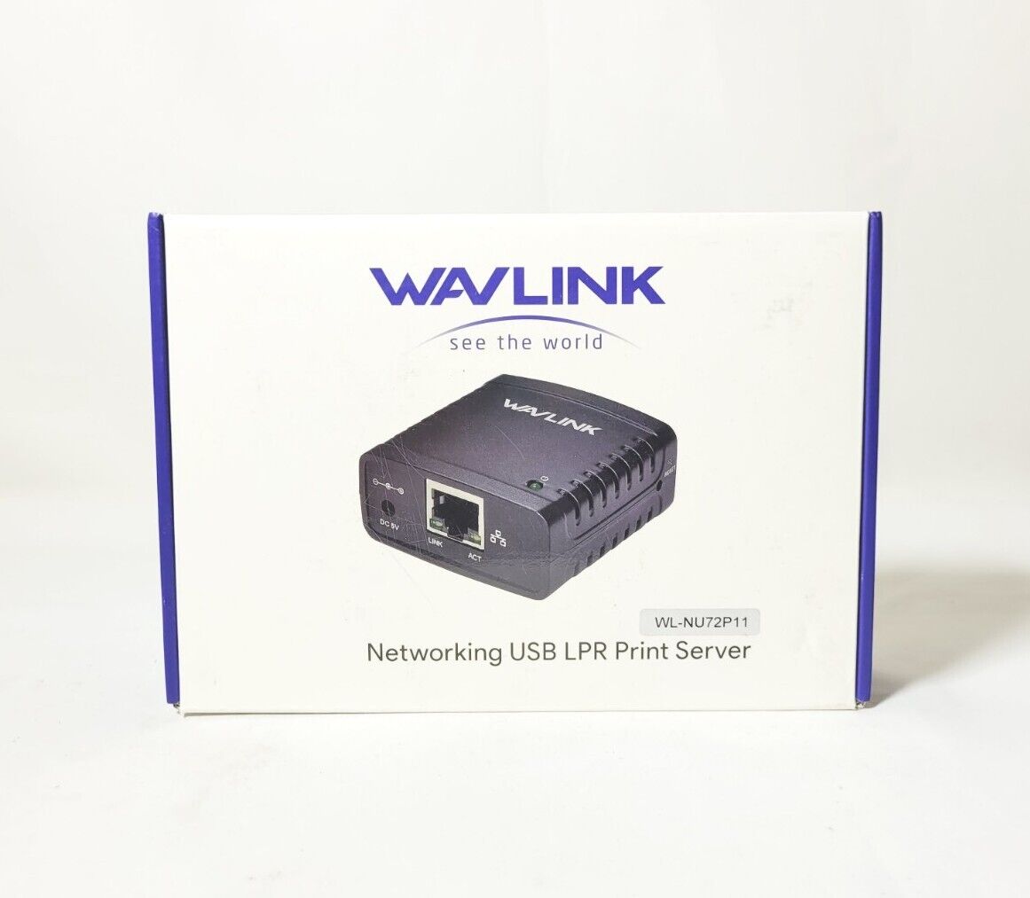 Wavlink USB 2.0 Network Print Server, LAN Print Share Server for USB Printers