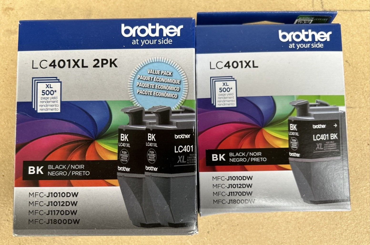 Brother 3PK LC401XL High Yield Black Ink Cartridges Exp 2026 Printer MFC