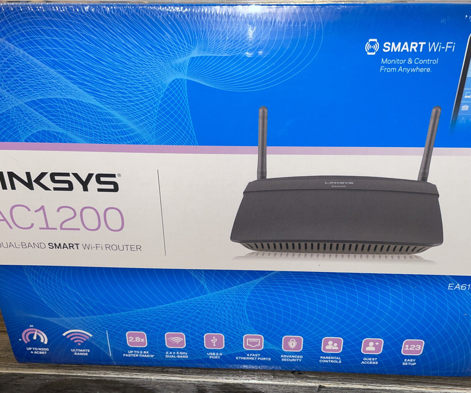 Dual Band Smart Wi-Fi Router Linksys AC1200  EA6100 New Sealed