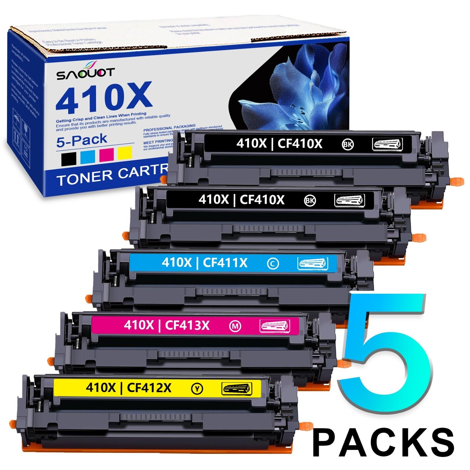 410X Toner Cartridge Replacement for HP Color Pro MFP M477fnw M477fdw M452dn