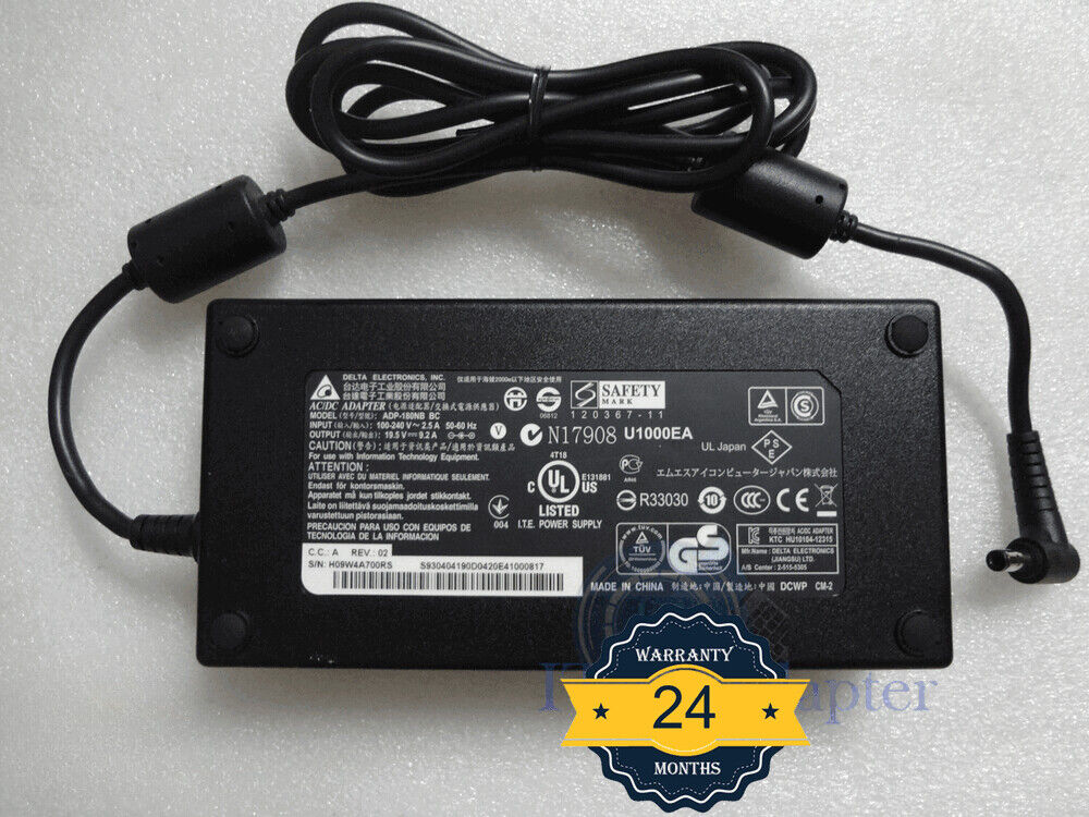 Original 180W DELTA 19.5V 9.2A For MSI GT70 2PC(Dominator)-895US MS-1763 Adapter