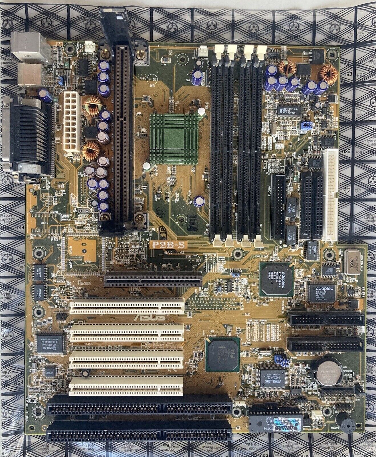 Vintage Retro ASUS Motherboard P2B-S Rev 1.03 Pentium II/III/Celeron READ DESC