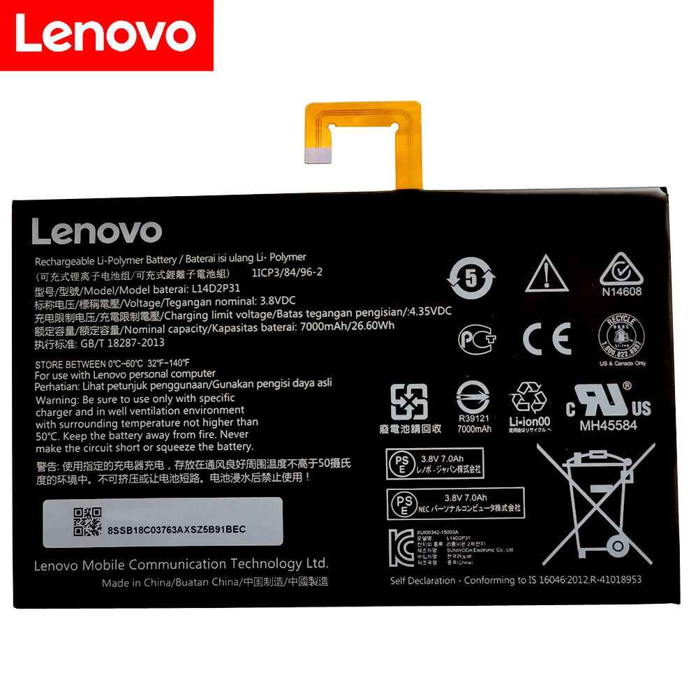 origina L14D2P31 Battery For Lenovo Tab 2 TAB2 A10-70F A10-70L A10-70LC TB2 X30L