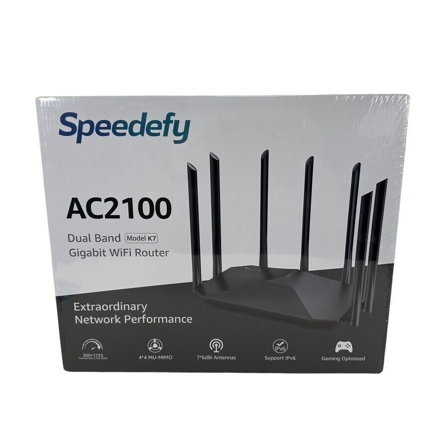 Speedefy AC2100 Dual Band Gigabit Wifi Smart Router Model K7 NEW SEALED