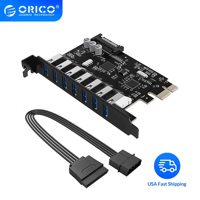 ORICO 7 Ports PCI-E to USB 3.0 PCI Express Card Adapter USB3.0 Hub fr Windows XP