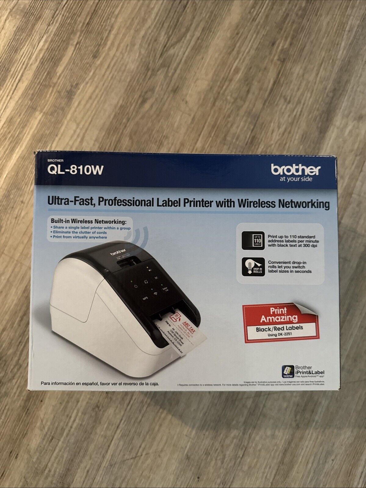Brother Ql-810w Ultra-fast Label Printer With Wireless Networking - Black/White
