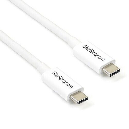 StarTech.com TBLT3MM2MW 6.6 Ft (2m) Thunderbolt 3 Cable - 20Gbps - White - USB-C