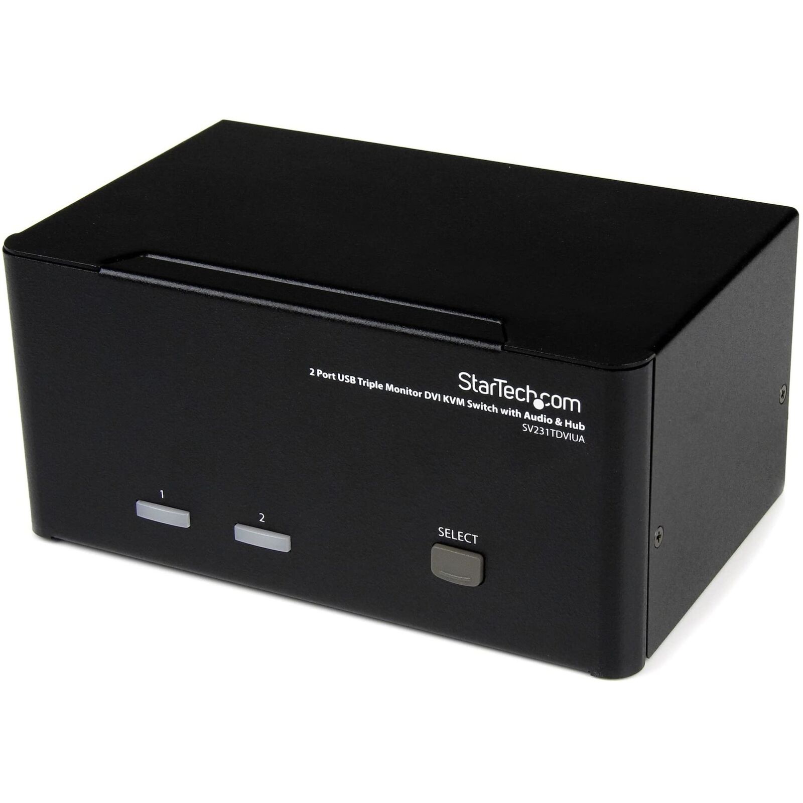 2 Port Triple Monitor DVI USB KVM Switch with Audio & USB 2.0 Hub - Multi Mon...