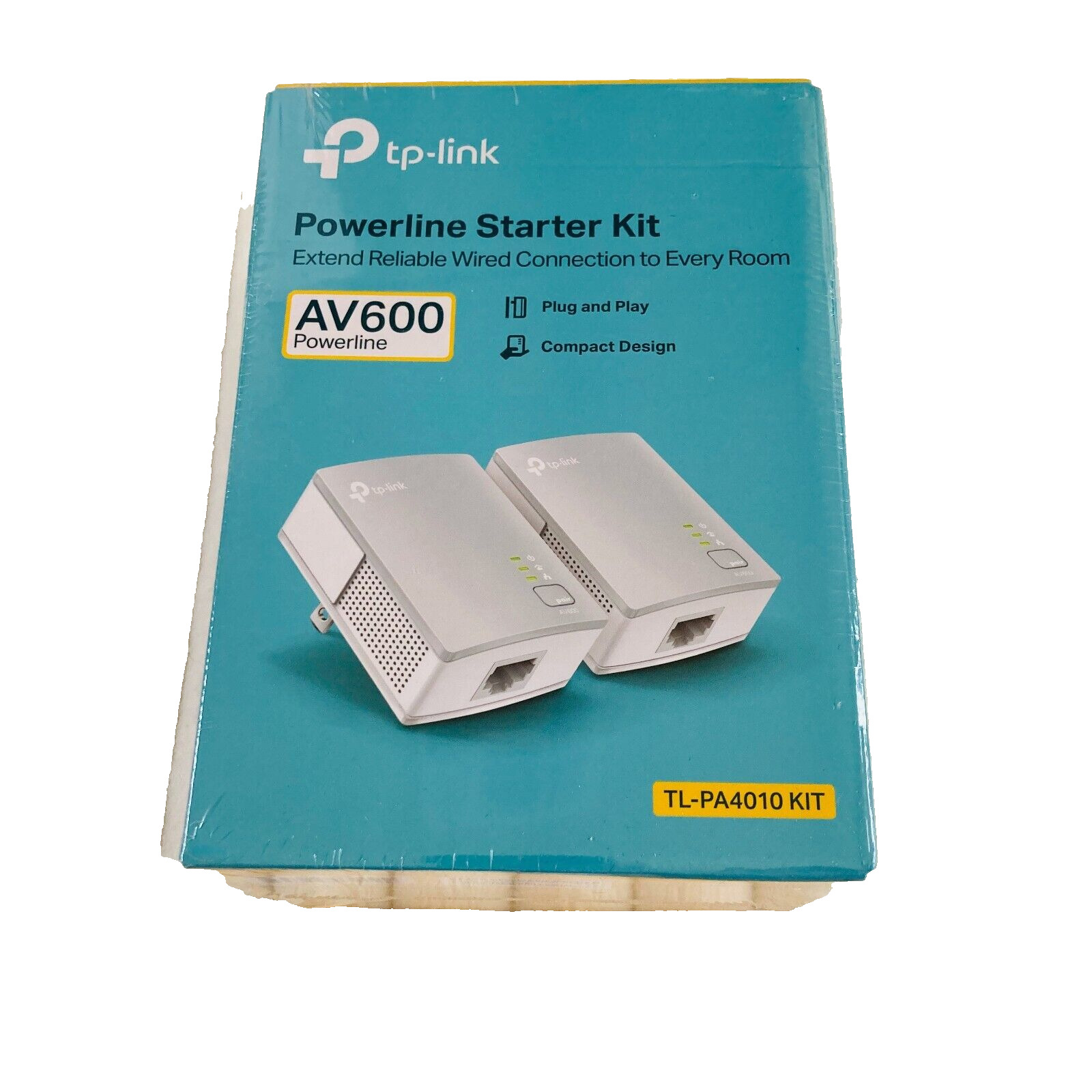 TP-Link AV600 600Mbps Powerline Starter Kit TL-PA4010 KIT White - New Sealed Box