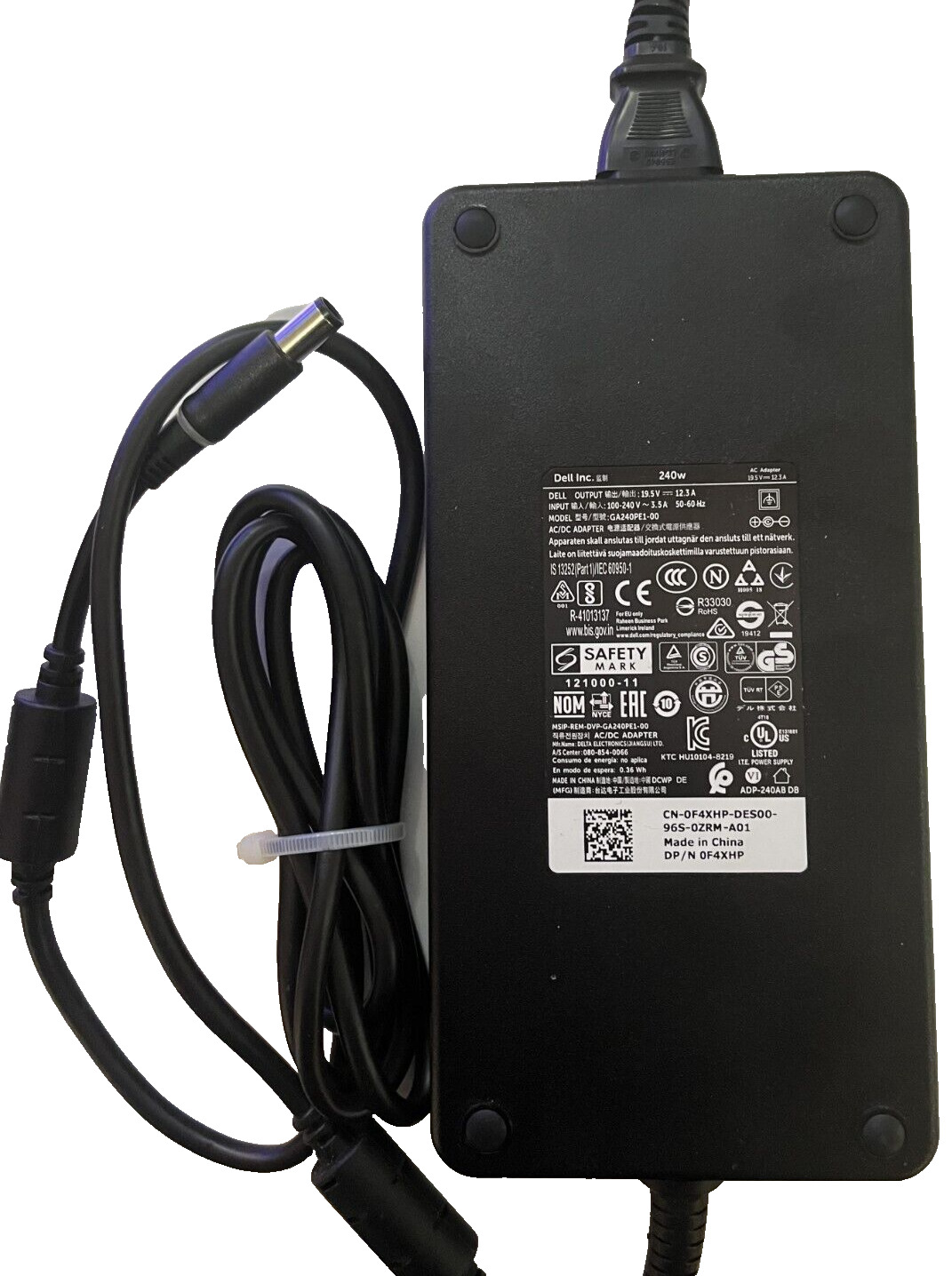 Genuine Dell 240W AC Adapter 19.5V 12.3A Laptop Charger 7.4mm*5.0mm black tip